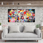 Novatique Banksy Canvas Wall Art Street Graffiti Wall Art Abstract Painting for Teenager Graffiti Art Pictures Decor for Living Room Bedroom,20" x 28" x 3Pcs