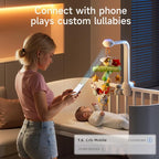 TUMAMA Crib Mobile with Music and Lights, Baby Mobile Cute Bee Crib Toys Hanging, Remote Control Nursery Mobiles for Bassinet, Rotation, Starlight Projection and Lullabies for Babies