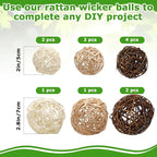 Yunsailing 36 Pcs Moss Decorative Balls for Centerpiece Bowls and Rattan Wicker Balls Handmade Moss Orbs Vase Filler for Garden Wedding Home Christmas Party Decoration(Retro Colors)