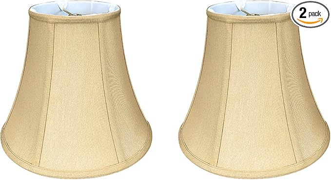 Royal Designs, Inc. BSO-704-8AGL-2 True Bell Basic Lamp Shade, 4 x 8 x 7.25, Antique Gold, 2-Pack