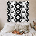 VUMIVI Pet Paws Tapestry Cute Puppy Kitten Black White Animal Paws Modern Funny Art Tapestry Wall Hanging for Living Room Bedroom Dorm Classroom Aesthetic Decor W60xL60in