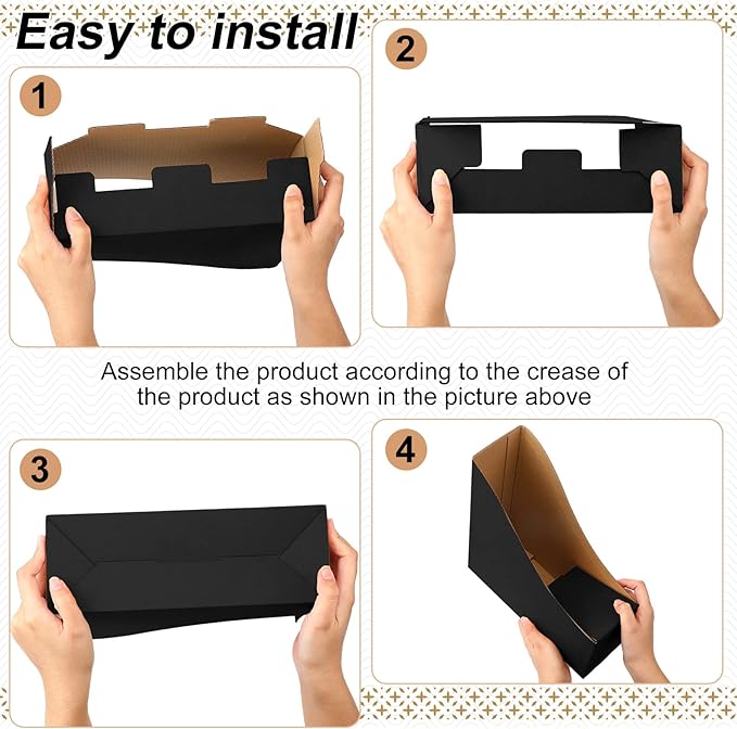 Thenshop 24 Pcs Cardboard Magazine File Holders Magazine Book Bin Box with Label Sticker Paper Organizer Storage Folder for Desk Shelves School Classroom Office Supplies(Classic,Black)