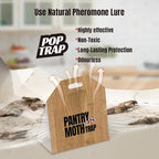 POPTRAP 10 Pack Pantry Moth Traps, Non-Toxic Glue Moth Trap for Food and Cupboard, Traps with Natrual Pheromones, Wood Grain Appearance for Pantry Moths