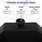 Giantex 184 lbs Offset Umbrella Base, 4 PCS Cantilever Umbrella Weighted Base, Easy-Fill Spouts, 4 Connecting Pins, Carry Handles, Water Sand Weight Fillable HDPE Umbrella Stand for Backyard Poolside