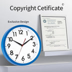 AKCISOT 12 Inch Wall Clock Silent Non Ticking Modern Wall Clocks Battery Operated, Analog Classic Clock Decorative for Bedroom, Kitchen, Home Office, Bathroom, School, Living Room(Blue)