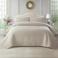 Kasentex WX1804-CML Quilt Mini Set-Stone Washed-Super Soft Bedspread-Light Weight-White Down Alternative Microfiber Fill-Machine Washable-Solid Colors, Twin + 2 Shams, Camel