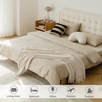 lifein Chenille Throw Blanket 50x60 - Soft Boho Knitted Blanket for Couch Cozy Farmhouse Decor Bed Throw, Lightweight All Season White/Cream Blanket, Decorative for Living Room Bedroom Spring Decor