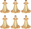 Taper Candle Holders Set of 6 - Victorian Style Gold Vintage Modern Decor, Table Mantel Centerpiece for Wedding Housewarming