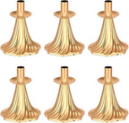 Taper Candle Holders Set of 6 - Victorian Style Gold Vintage Modern Decor, Table Mantel Centerpiece for Wedding Housewarming