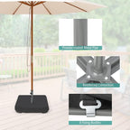 Tangkula Patio Umbrella Base, 220 lbs Heavy Duty Sand Filled Weighted Umbrella Stand with 2 Sandbags, All Weather Oxford Cover, for Poles up to 1.9 inches, for 15 ft Large Market Table Pool Umbrella