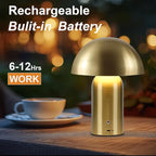 Gold Cordless Table Lamp, LED Rechargeable Battery Operated Desk Lamp, 3-Way Dimming Touch Lamps for Living Room, Small Bedside Nightstand Light for Bedroom