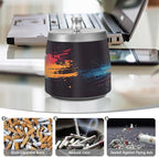 American Football Player Splash Ashtray with Lid, Outdoor Ashtrays for Patio, Stainless Steel Ashtray Odorless Smokeless for Home Office Balcony