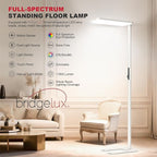 JINIU 150W 11000LM Full-Spectrum 79" LED Floor Lamp, Bridgelux Thrive™ Eye-Care Standing Lamp, Dimmable 4000K Natural Daylight, Motion Sensor for Home Office, Playroom, Special Nightlight for Bedroom