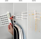 6-Tier 6" Wall Jewelry Organizer, Command Strips included for Easy Hanging, 120 Hole Earring Organizer, Necklace Organizer, Bracelet Holder, Ring Holder, Rotating Branches (White Small)