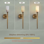 22in Gold Alabaster Wall Sconces Set of 2, Modern Brass Bathroom Sconce Light, Spanish Marble Wall Lamp, Hardwired LED Wall Lighting for Bedroom Living Room Staircase Hallway Dining Room