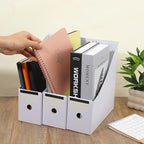 25 Pcs Cardboard Magazine File Holders Magazine Book Bin Box with Label Sticker Paper Organizer Storage Folder for Desk Shelves School Classroom Office Supplies(Classic,White)