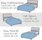 Southshore Fine Living, Inc. Farmhouse Bedding Quilt Set, Twin XL Coverlet, Oversized Quilt, Summer Coverlet, Lightweight Bedspread 2-Piece Set with One Matching Pillow Sham, Twin/XL Quilts, Black
