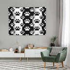 VUMIVI Pet Paws Tapestry Cute Puppy Kitten Black White Animal Paws Modern Funny Art Tapestry Wall Hanging for Living Room Bedroom Dorm Classroom Aesthetic Decor W40xL30in