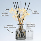 Brakula 2 Pack Reed Diffuser, Bamboo + Lavender Eucalyptus (3.38 fl oz Each Pack), Home Fragrance with 12 Sticks, Shelf Decor, Reed diffusers for Home