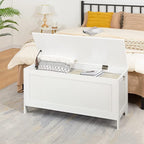 HOOBRO Toy Box, Retro Wooden Look Storage Chest with Safety Hinge, Entryway Storage Bench Supports 220 lb, 39.4 x 15.7 x 18.9 Inches Toy Chest Organizer, Easy Assembly (White)