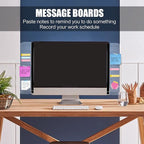 Office Desk Accessories 2pcs Multifunction Computer Monitor Memo Board - Transparent Computer Side Panel Memo Creative Monitor Side Panel with Phone Holder Suitable for Office Home Desktop