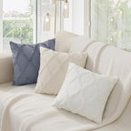 decorUhome Spring Throw Pillow Covers 12x20 Inch Set of 2, Soft Plush Faux Fur Wool Lumbar Blue Grey Couch Pillow Covers, Decorative Neutral Pillow Cases for Bed Sofa Living Room Home Decor