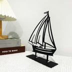 Metal Sailboat Table Decor, Sailing Tabletop Decor, Coastal Sea Metal Decor, Sailboat Decoration, Sail Boat Art Work, Nautical Decoration for Living Room Bookshelf
