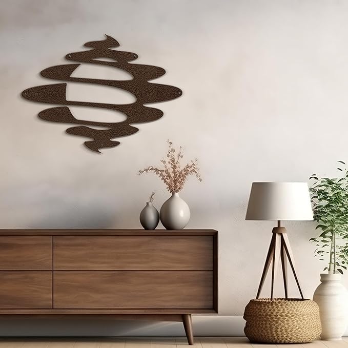 SIGNLEADER Metal Wall Art Decor Abstract Shapes Geometric Modern Abstract Wall Sculpture Hangings Home Decoration for Living Room, Bedroom, Bathroom, Kitchen, Outdoor - 36" Bronze