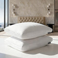 Beautyrest Goose Feather Down Fiber Gusseted Pillows, Hotel Pillow Luxury Bed Pillows, 100% Cotton Cover, Jumbo Size Set of 2