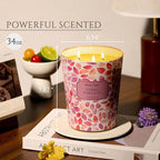 HomeLights Scented Candles | Large Jar 34 Oz Natural Soy Candle | 130 hrs Long-Lasting with 3 Wicks | Bohemian Natural for Home Decor | Gifts for Mom & Women, Coral Paradise