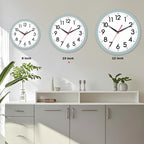 AKCISOT Wall Clock, Modern Small Wall Clocks Battery Operated 10 Inch, Silent Non-Ticking Analog Classic for Office, Home, Bathroom, Kitchen, Bedroom, School(Blue Gray)