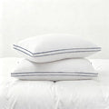 Feather Pillows Standard Size Set of 2 Goose Down Pillows with 100% Breathable Cotton Cover, Hotel Collection Bed Pillows for Sleeping, Soft Support for Back, Stomach and Side Sleepers