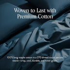 Brooklinen Luxury Percale Duvet Cover – 100% Cotton, Cool, Crisp, Extra-Long Corner Ties, Button Closure, Soft & Breathable – Machine Washable, Duvet Cover King/California King Bed Sizes (Abyss)