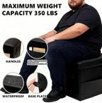 ALASDO Storage Ottoman Footrest Stool Small Ottoman with Storage Foldable Ottomans Foot Rest Footstool Bench for Living Room 17x13x13inches Black