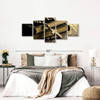 Elephant Stock Bible And Cross Wall Art Multi Piece Canvas - 5 Panel Christian Pictures Decor - Digital Design Canvas Print - Christian Wall Decor - 68" X 30"