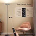 SUNMORY Floor Lamps for Living Room, 28W/1600LM Bright LED Floor Lamp with Remote & 2 Rotatable Lights, 74" Dimmable Tall Standing Lamp, Modern Reading Torchiere Corner Lamp for Bedroom Office, Black