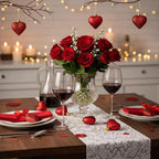 Skylety 30 Pieces Valentine's Day Heart Ornaments, Heart Shaped Decorations Tree Hanging Baubles for Valentine Wedding Anniversary, 3 Styles 2 Size (Red)