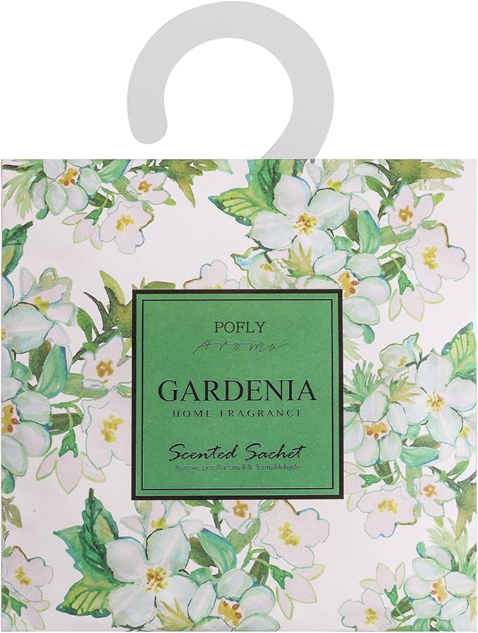 12 Pack Large Gardenia Scented Sachets – Hanging Closet & Drawer Deodorizer & Air Freshener, Long-Lasting Aroma