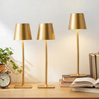 Retisee 12 Pack Cordless Table Lamp Portable Led Rechargeable Desk Lamp 3000mah Battery Operated 3 Color Stepless Dimming Waterproof Light Touch Control for Bedroom Restaurant Bars (Gold,Square Base)