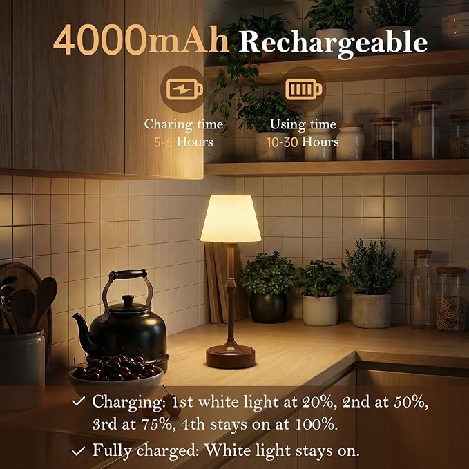 IP65 Waterproof Shower Lamp for Bathroom, Cordless Table Lamp Rechargeable Battery Operated, 3-Colors Dimmable Touch Lamp for Bathtub, Shower Light, Bath Light and Relaxing Routines, Set of 1