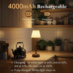 IP65 Waterproof Shower Lamp for Bathroom, Cordless Table Lamp Rechargeable Battery Operated, 3-Colors Dimmable Touch Lamp for Bathtub, Shower Light, Bath Light and Relaxing Routines, Set of 1