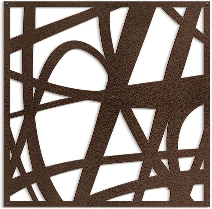 SIGNLEADER Metal Wall Art Decor Abstract Bronze Stroke Lines Modern Abstract Wall Sculpture Hangings Home Decoration for Living Room, Bedroom, Bathroom, Kitchen, Outdoor - 36" Bronze