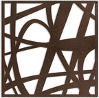 SIGNLEADER Metal Wall Art Decor Abstract Bronze Stroke Lines Modern Abstract Wall Sculpture Hangings Home Decoration for Living Room, Bedroom, Bathroom, Kitchen, Outdoor - 24" Bronze