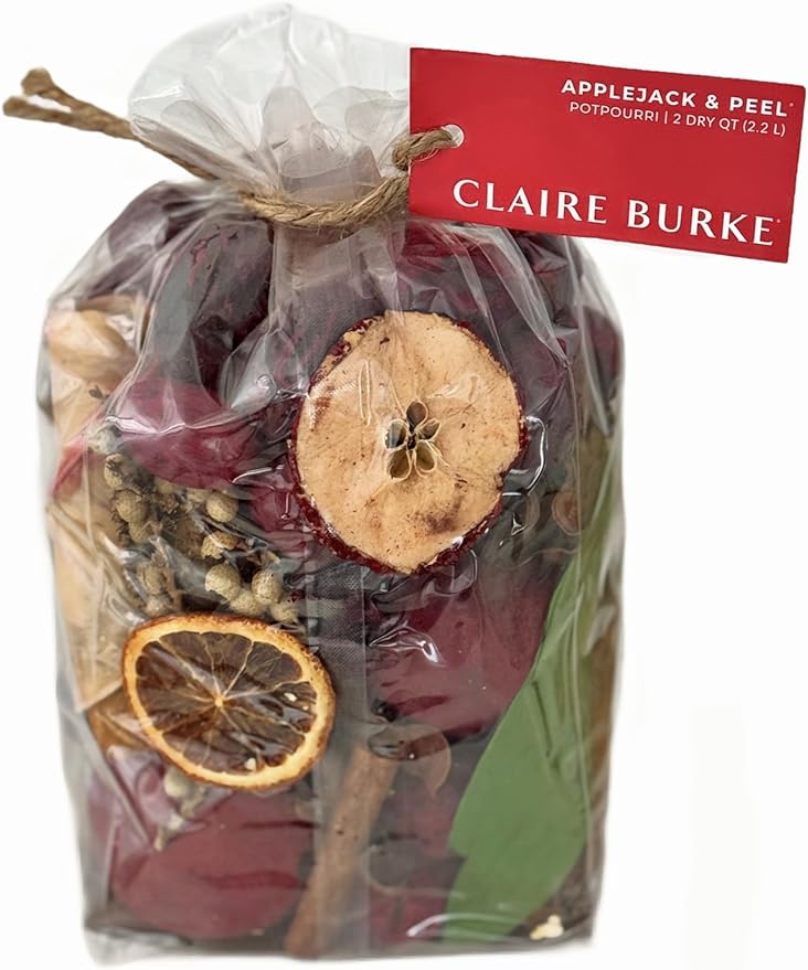 Claire Burke Apple Jack and Peel Potpourri Bag, Decorative Fall Fragrance for Home, 64 oz