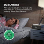 i box Dawn FM Radio, Bluetooth Wireless Speaker, Fast Charging, Clock Radio, LED Display, USB Charger, Dimmable Night Light, Alarm Clock Feature, Wireless Charger, Digital Clock, Dual Alarm (Grey)