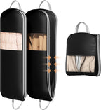 DIMJ 2 Pack 43" Space Saving Garment Bags for Hanging Clothes With Compression Zipper Carry Handles and Window, Washable Suit Bag for Dress, Clothes, Coats, Down Jacket, Closet, Moving, Travel