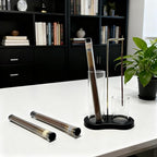 Glass Incense Holder, Incense Sticks Burner Holder with Storage,Hang Upside Down Incense Holder for Sticks with Glass Ash Catcher for Meditation Yoga Spa Room Decor (Black Color)