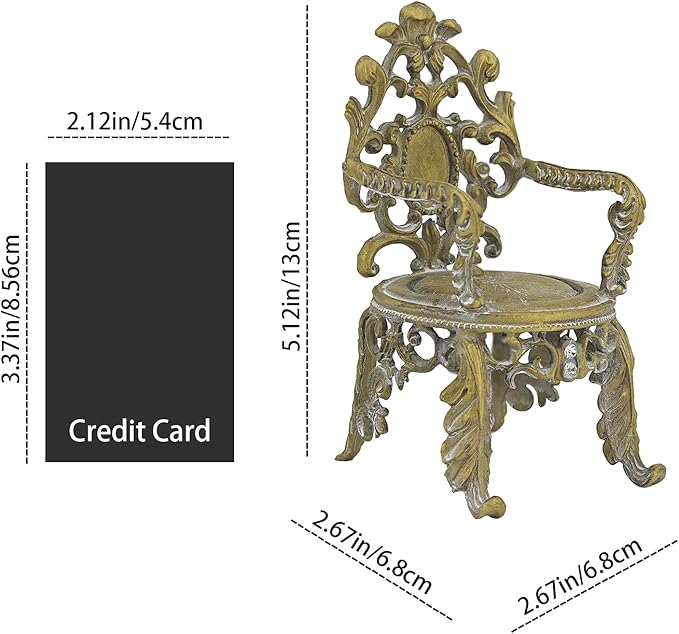 Alloy French Retro Style Desktop Decoration Ornament with Crystal Accents, Decorative Miniature Model Sculpture, Desktop Display and Collection of handicrafts, 5.9 x 2.67 x 2.36 Inches (Art Deco C)