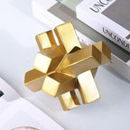 XMGZQ Gold Knot Statue for Coffee Table Decor,Modern Minimalist Geometric Knot Sculpture and Figurines,Abstract Art Line Decorative Ornaments Knick Knacks for Shelves,Bookcase,Console,Tabletop,Entry