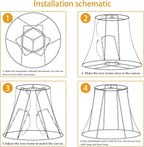 TOOTOO STAR Square cut corner lampshade, 10x13x10.5 inch medium table lamp shade floor lamp Beige Lamp shades Natural Linen Hand Crafted, Easy Assembly Required